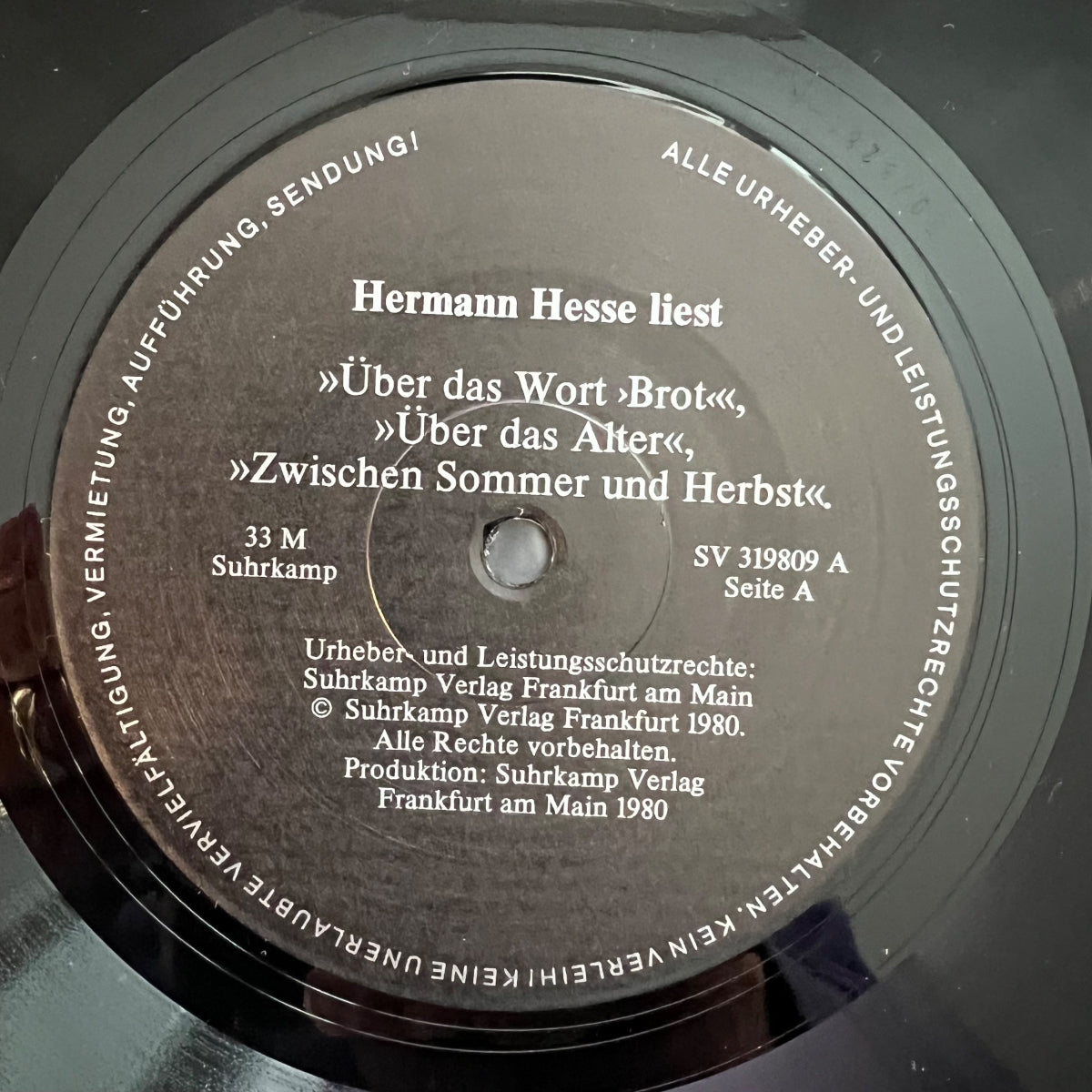 Hermann Hesse - Liest / 1. D-Press. 1980 - (M-/M-)