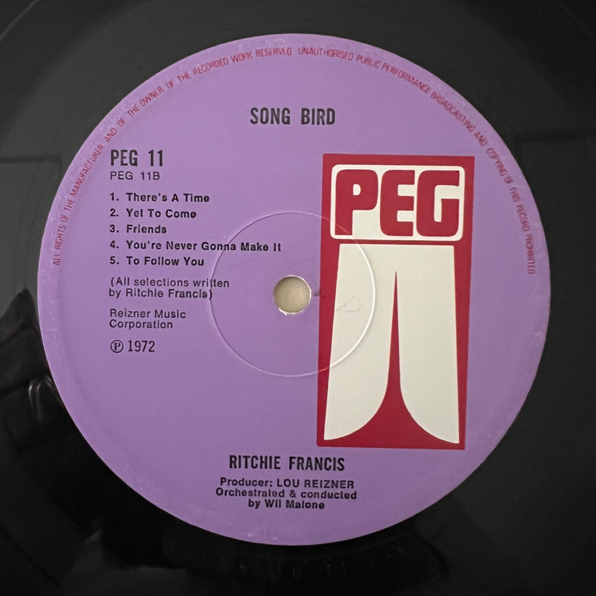 Ritchie Francis - Song Bird / 1. UK-Press. 1972 - (VG+/VG+)