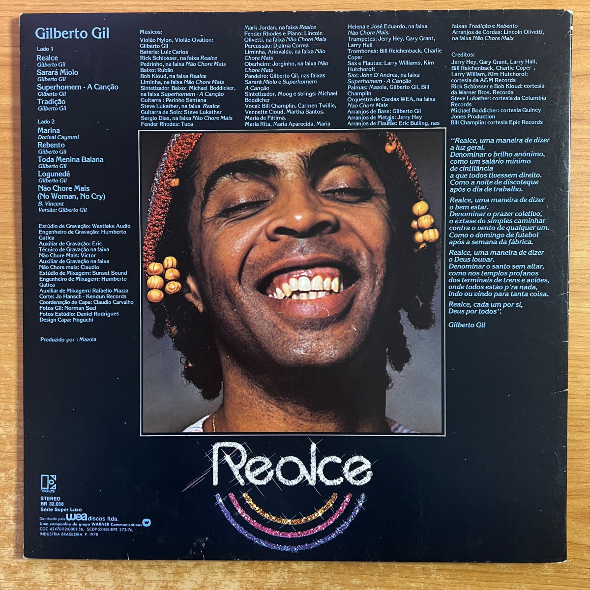 Gilberto Gil - Realce / 1. Brasil 1979 - (M-/VG++)
