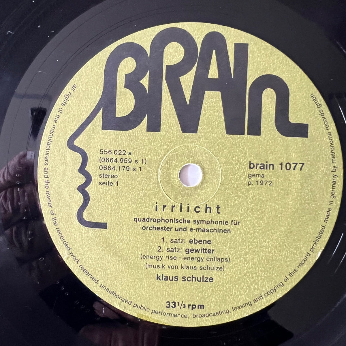 Klaus Schulze - Irrlicht / D-Press. 1975 - (VG+/VG+)