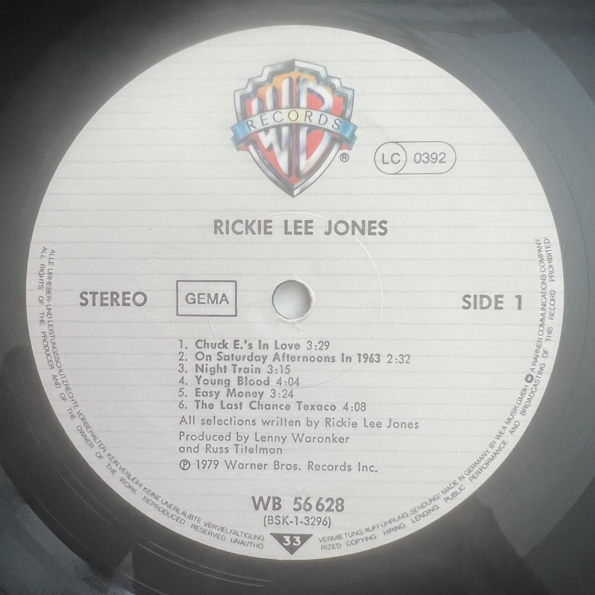 Rickie Lee Jones - Same / 1. D-Press. 1979 - (VG++/VG+)