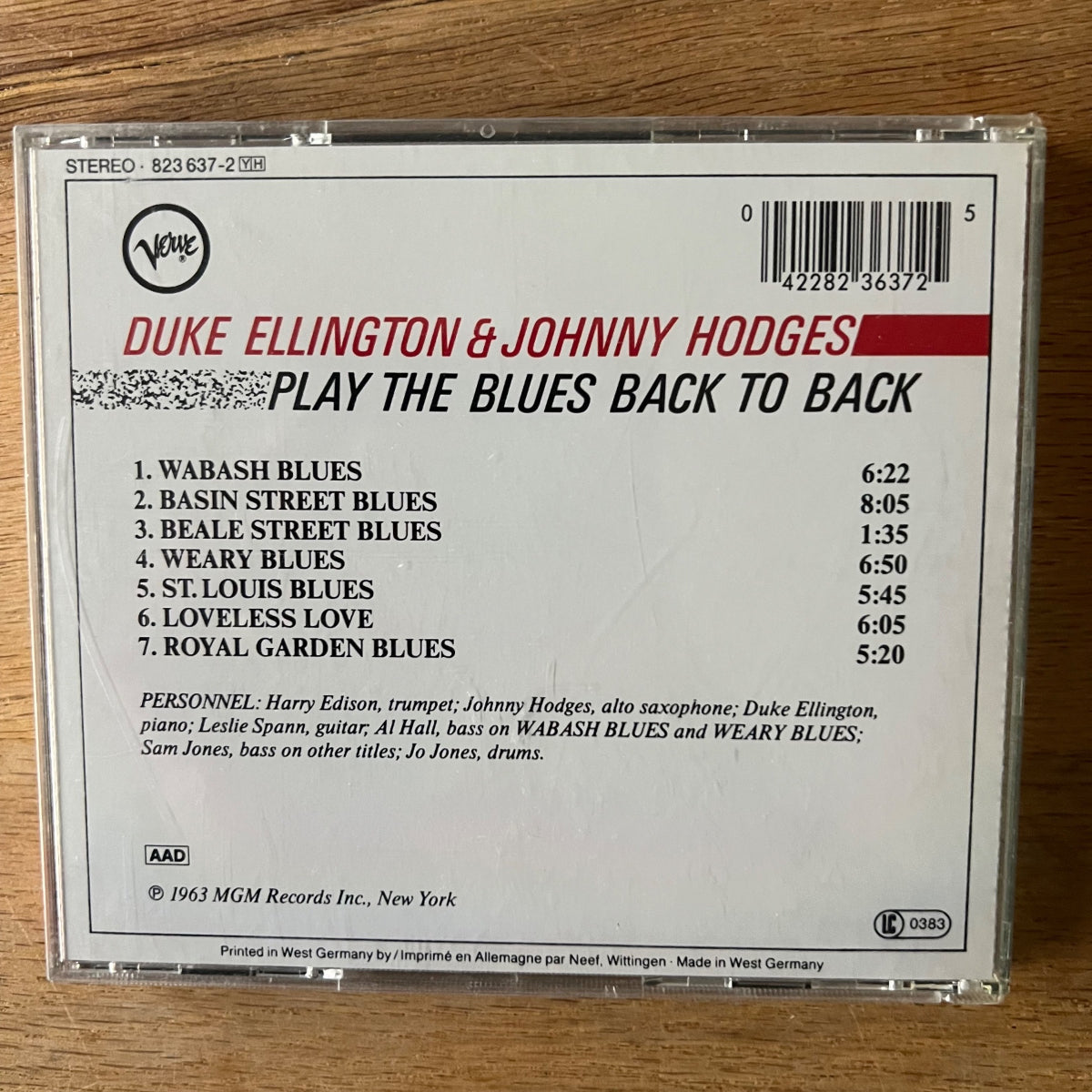 Duke Ellington & Johnny Hodges - Back To Back / CD - 1. D-Press. 1984 - (M-/M-)