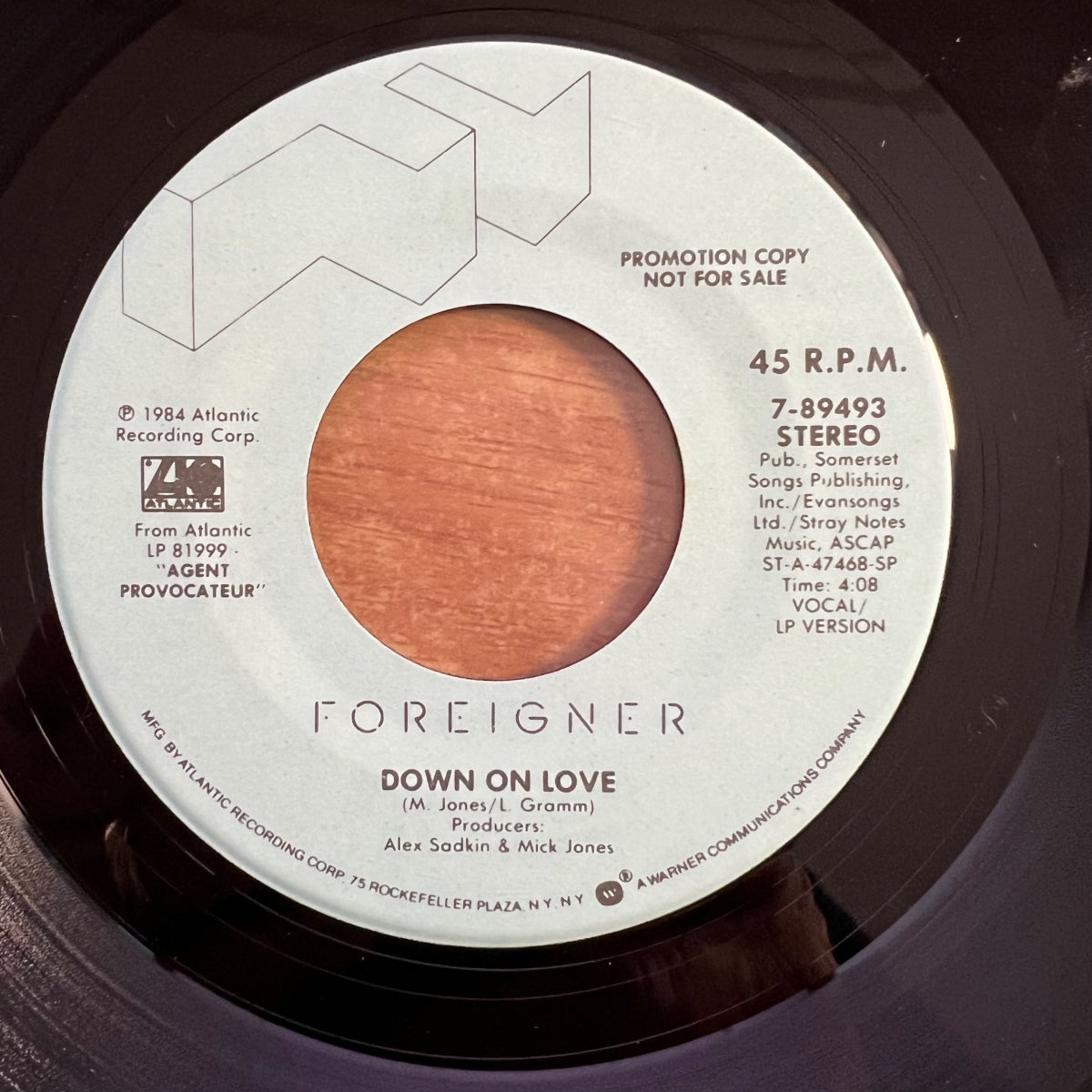 Foreigner - Down On Love / US-Promo 1984 - (M-/Neutral)