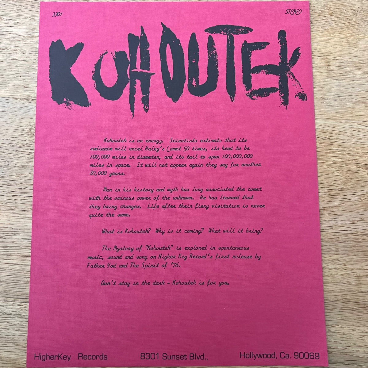 Father Yod & The Spirit Of '76 - Kohoutek / 1. US-Press. 1973 - (M-/VG+)