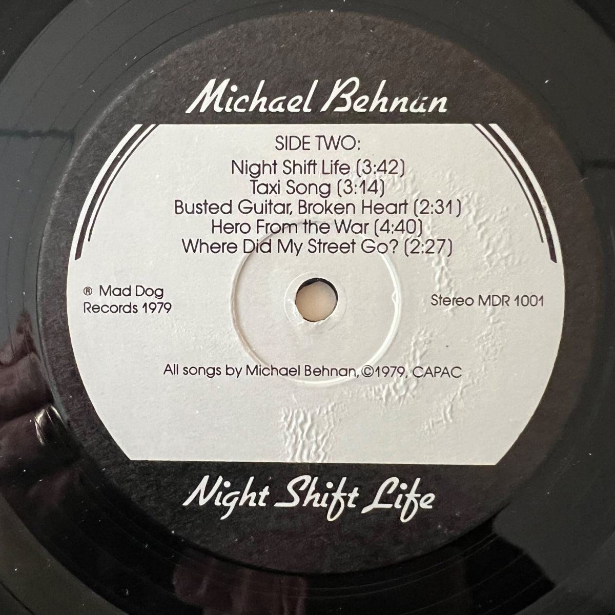 Michael Behnan - Night Shift Life / 1. Canada-Press. 1979 - (M-/M-)