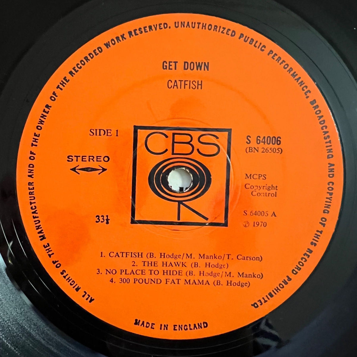 Catfish - Get Down / 1st UK Press. 1970 - (M-/VG++)