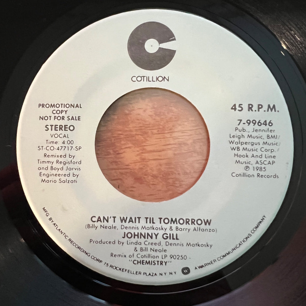Johnny Gill - Can't Wait Til Tomorrow / US-Promo 1985 - (M-/Neutral)