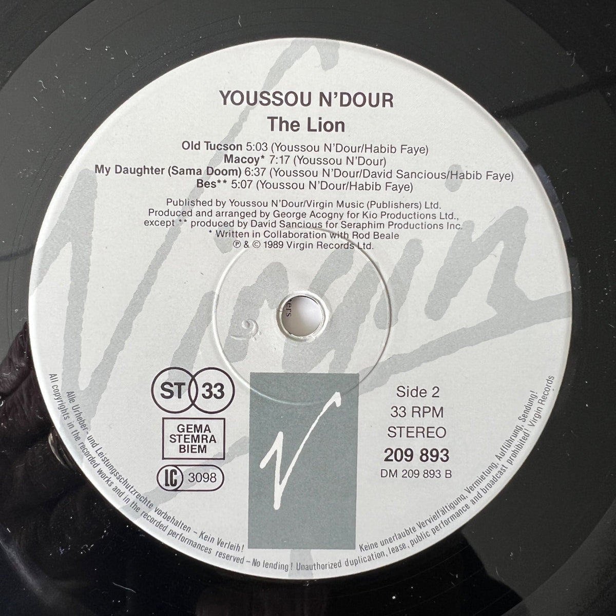 Youssou N'Dour - The Lion / 1. D-Press. 1989 - (M-/M-)
