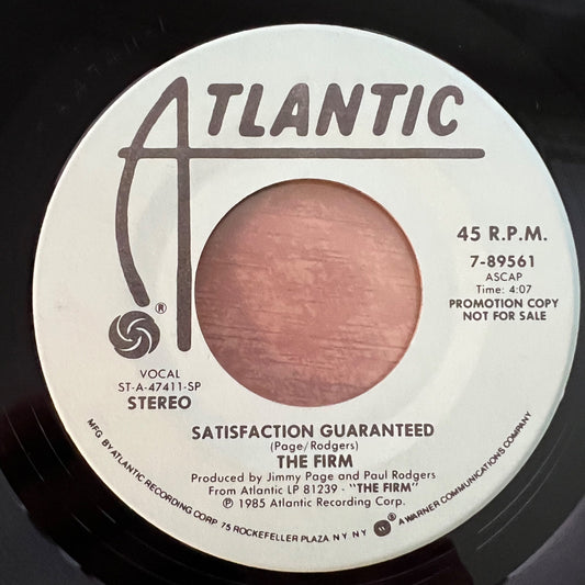 Firm (Jimmy Page) - Satisfaction Guaranteed / US-Promo 1985 - (VG+/Neutral)