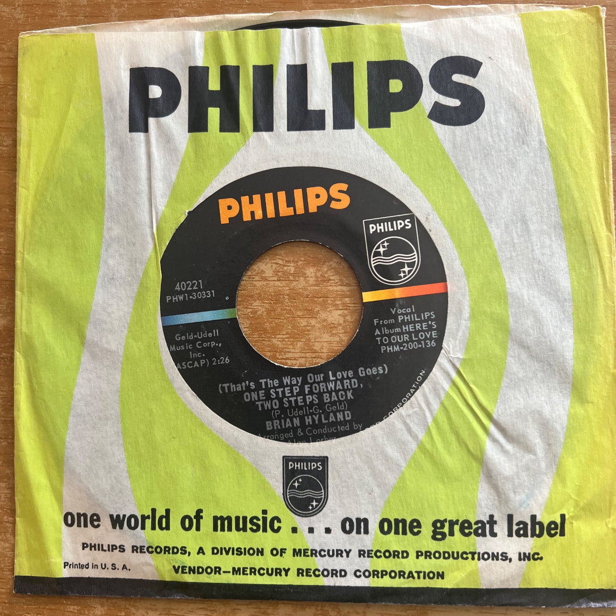 Brian Hyland - (That's The Way Our Love Goes) One Step Forward, Two Steps Back / 1. US-Press. 1964 - (M-/VG+)