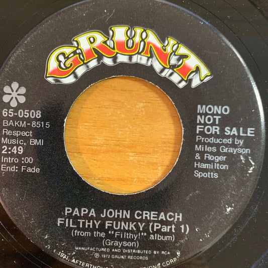 Papa John Creach - Filthy Funky (Part 1 & 2) / US-Promo 1972 - (VG/Neutral)