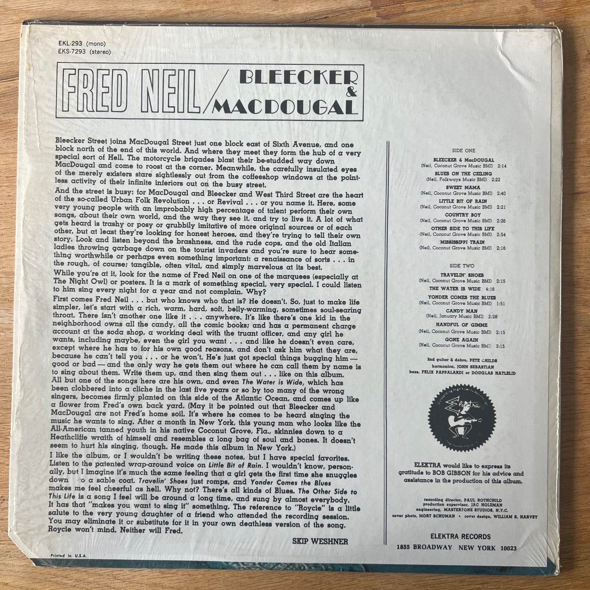 Fred Neil - Bleecker & MacDougal / US-Press. 1969 - (M-/VG+)