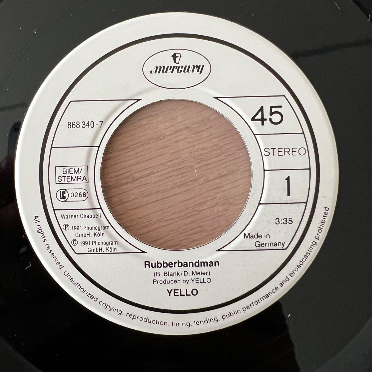 Yello - Rubberbandman / 1. D-Press. 1991 - (M-/VG++)