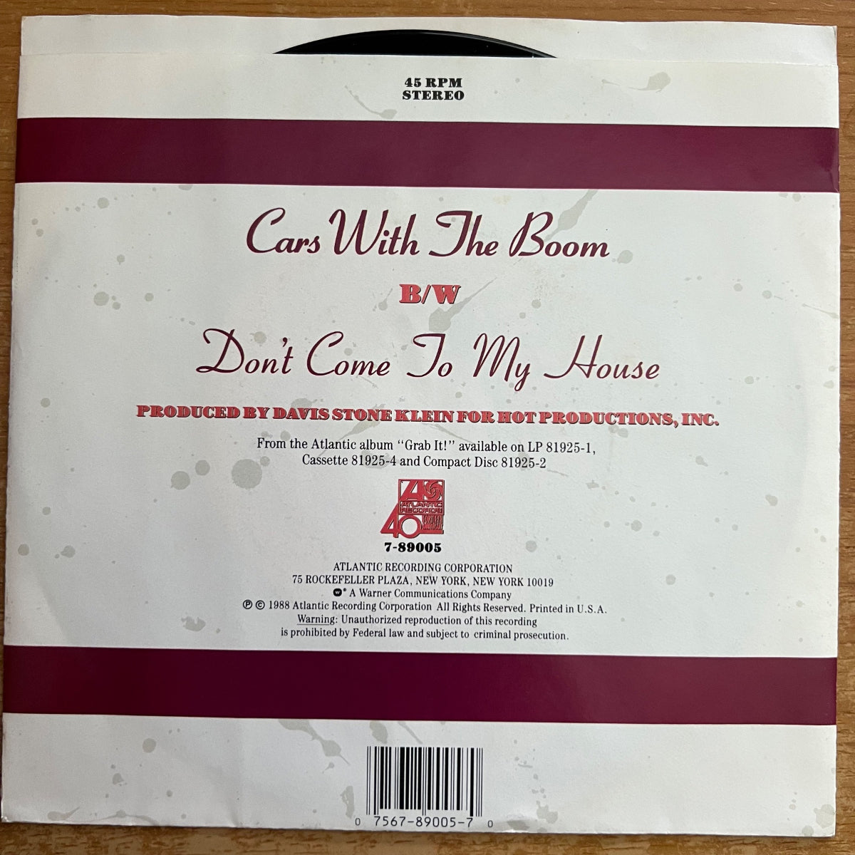 L'Trimm - Cars With The Boom / 1. US-Press. 1988 - (M-/M-)
