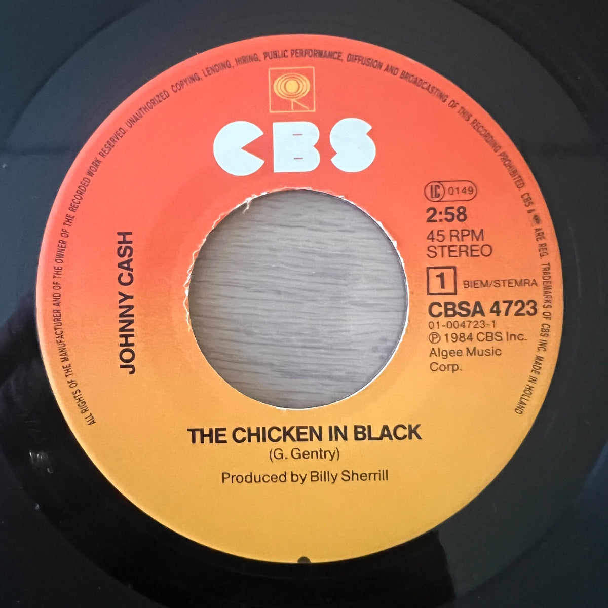 Johnny Cash - Chicken In Black / 1. NL-Press. 1984 - (M-/M-)