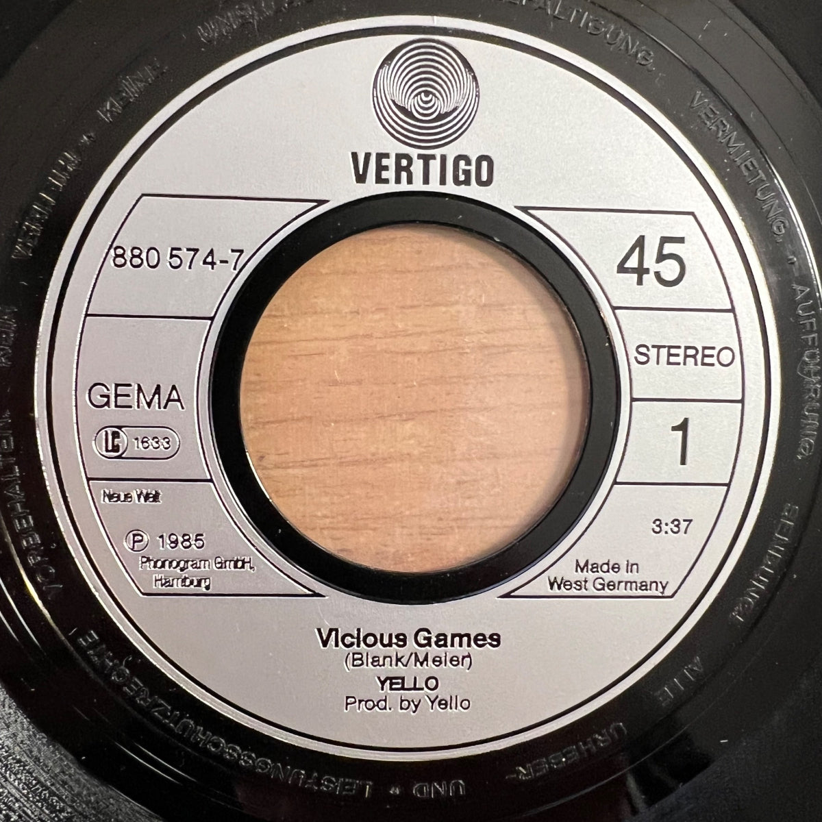 Yello - Vicious Games / 1. D-Press. 1985 - (VG++/VG++)