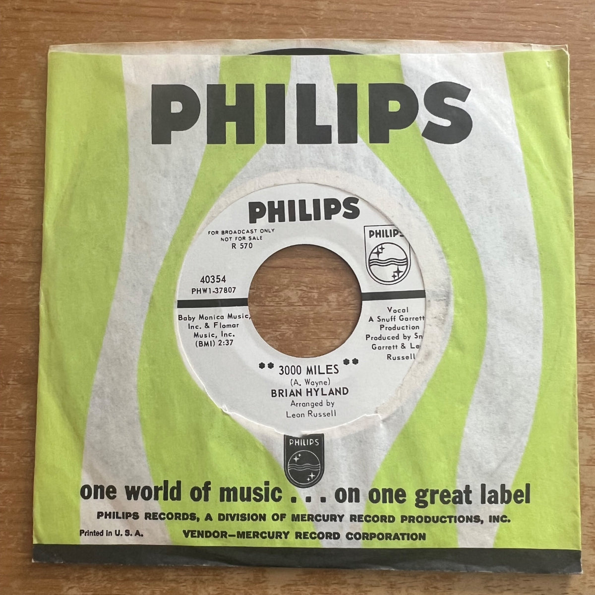 Brian Hyland - 3000 Miles / US-Promo 1966 - (M-/VG+)