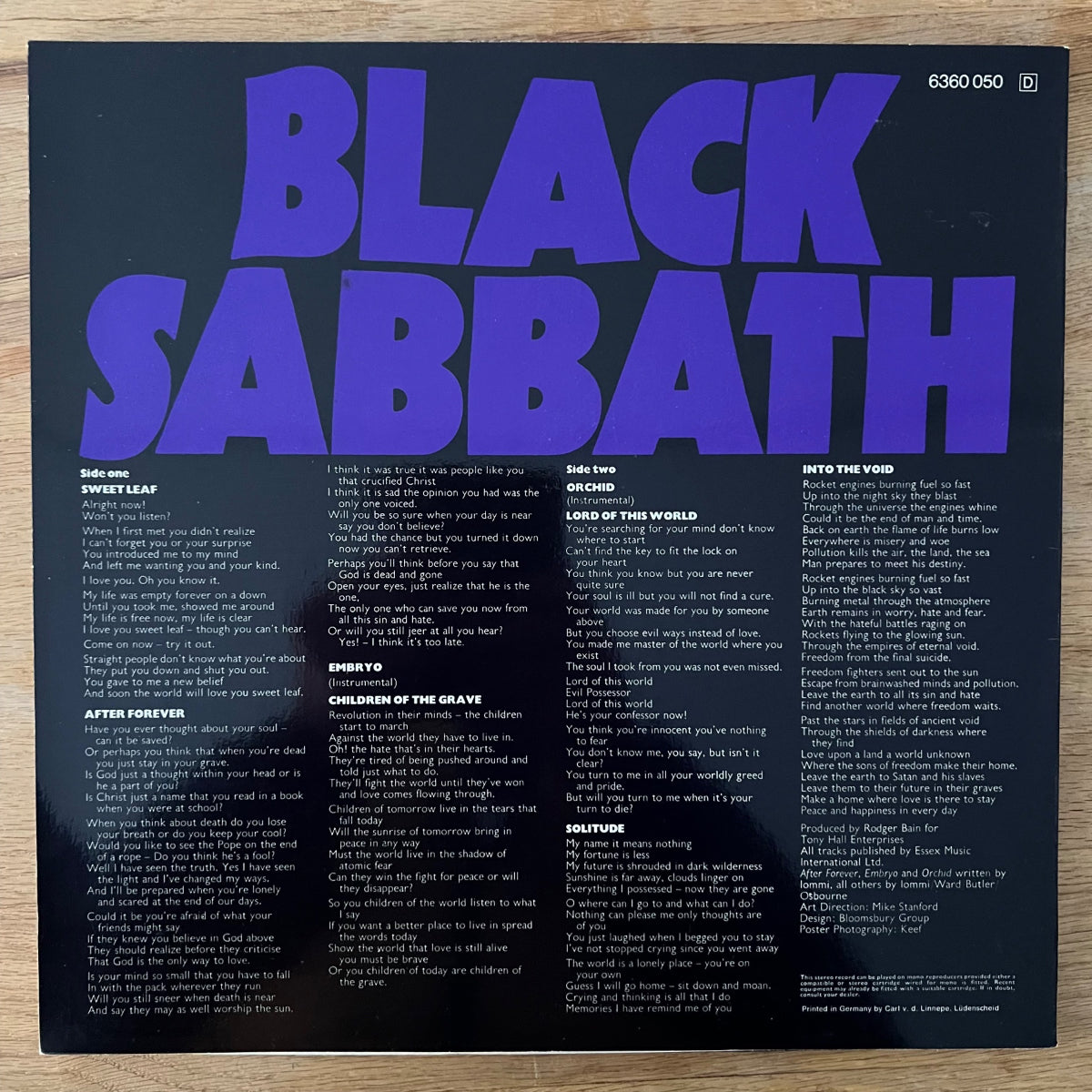 Black Sabbath - Master Of reality / 1. D-Press. 1971 - (M-/M-)