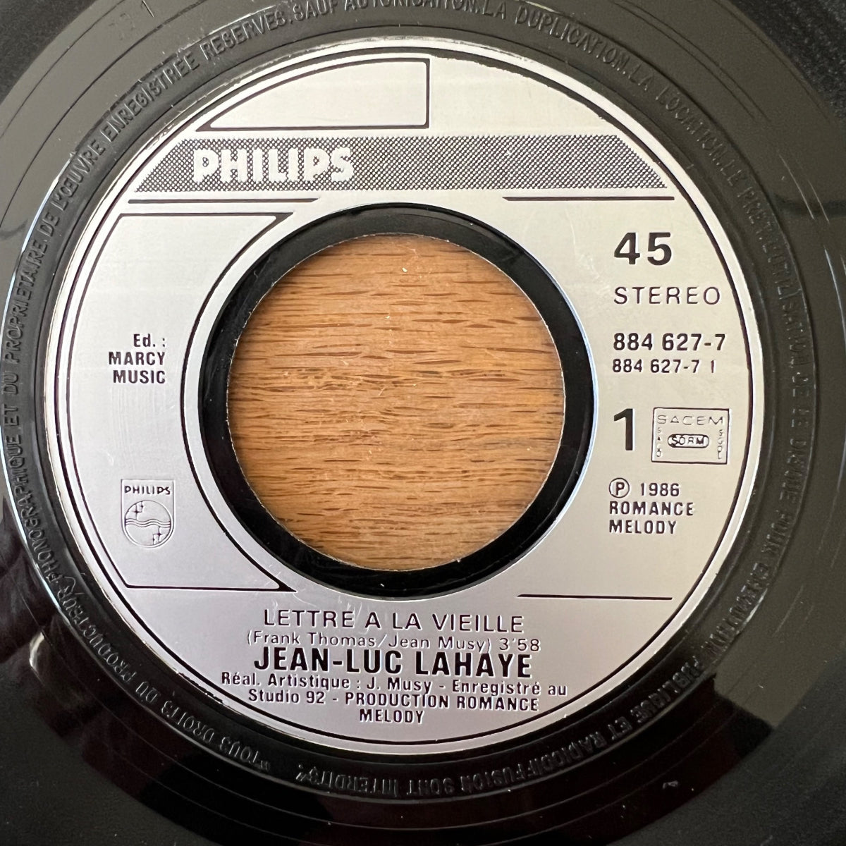 Jean-Luc Lahaye - Lettre A La Vieille / 1. France 1986 - (M-/M-)