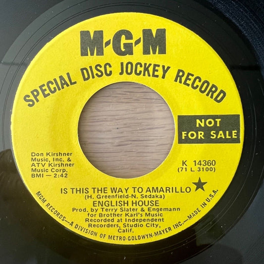 English House - Is This The Way To Amarillo / US-Promo 1971 - (M-/Neutral)