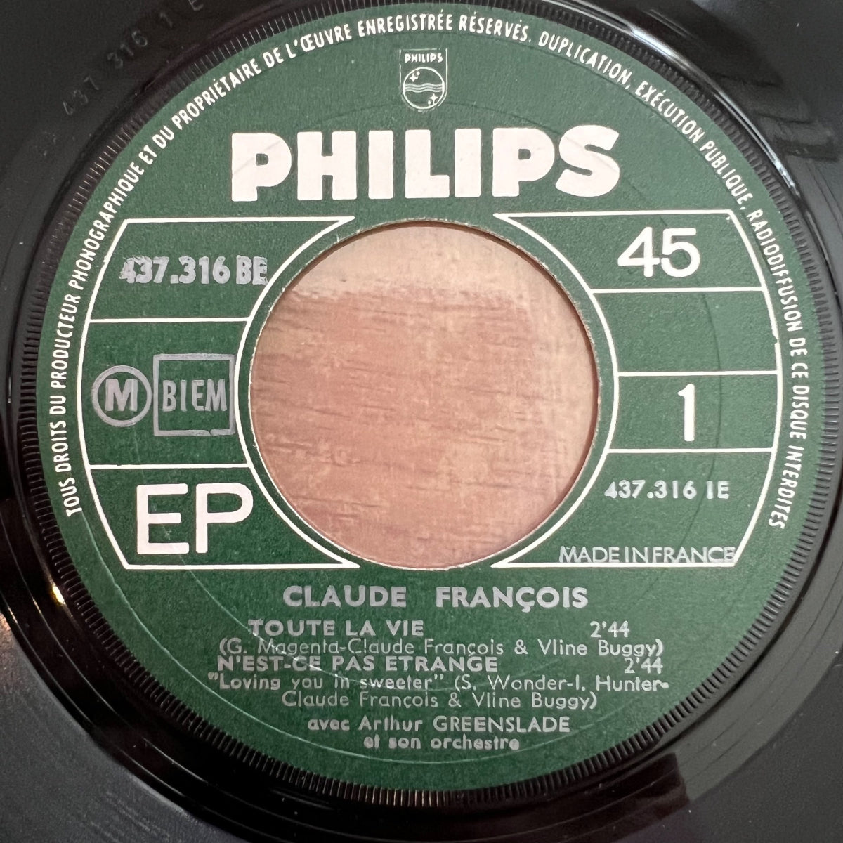 Claude François - Tout La Vie / 7" EP - 1. France 1967 - (VG+/M-)