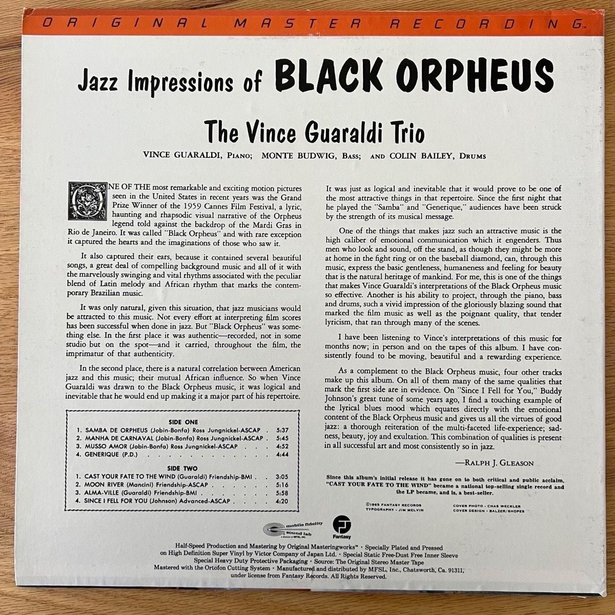 Vince Guaraldi Trio - Jazz Impressionist Of Black Orpheus / Audiophile MFSL 1983 - (M-/M-)