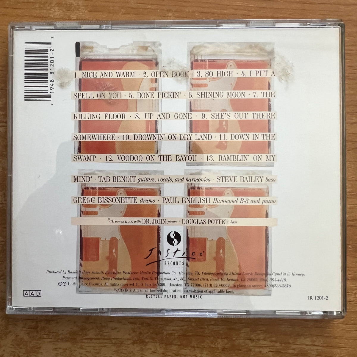 Tab Benoit - Nice And Warm / CD - 1. US-Press. 1992 - (M-/M-)