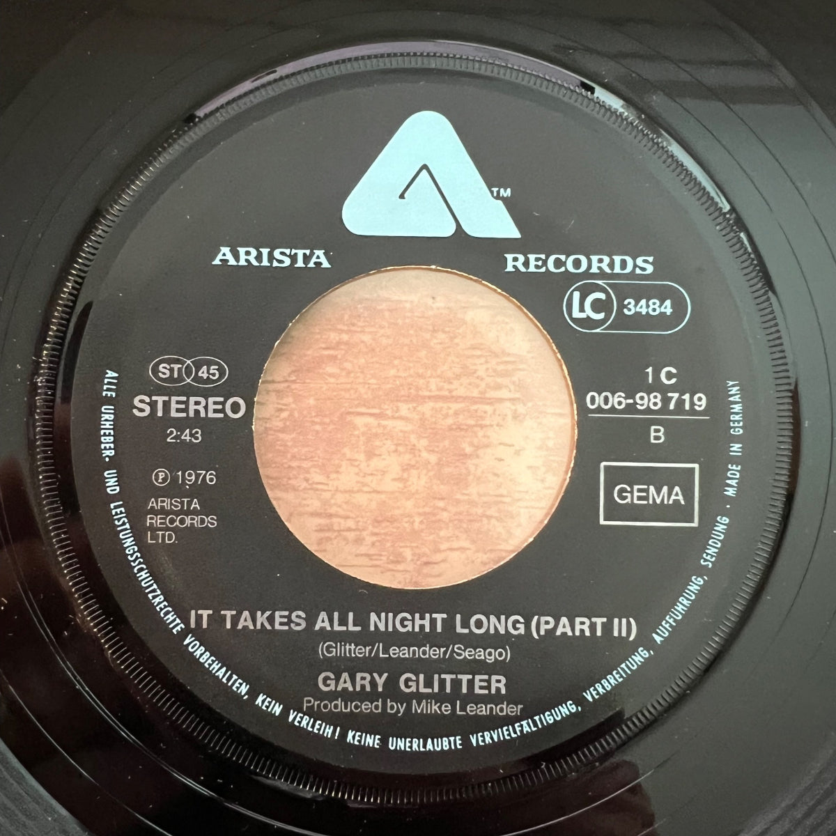 Gary Glitter - It Takes All Night Long / 1. D-Press. 1976 - (VG++/VG+)