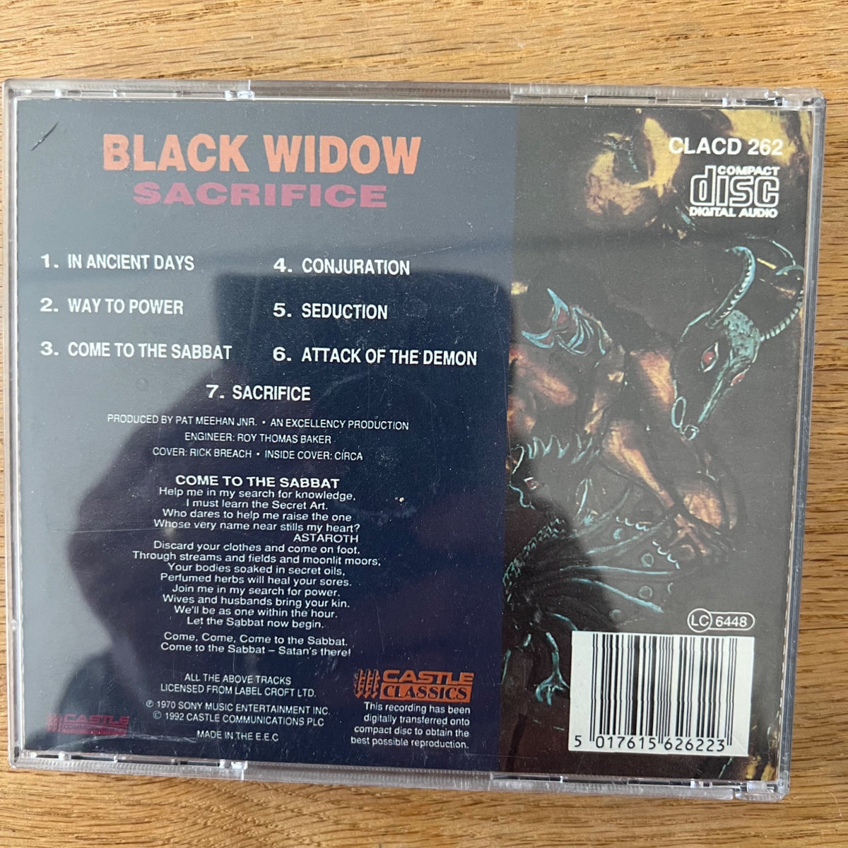 Black Widow - Sacrifice / CD - 1. UK-Press. 1992 - (M-/M-)