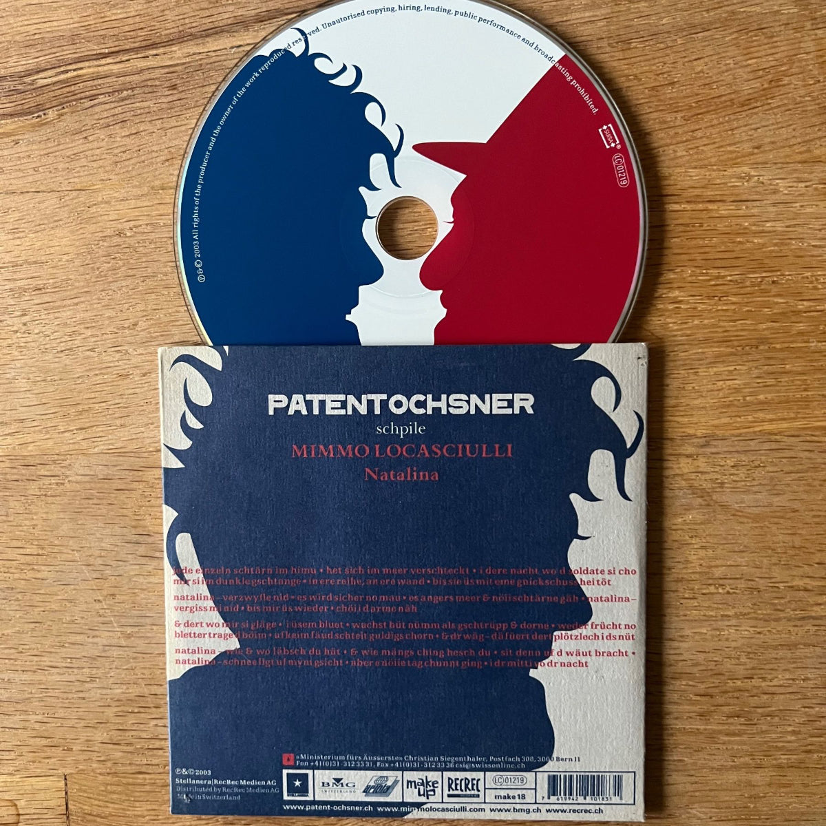 Patent Ochsner, Mimmo Locasciulli - Natalina, Chanson d'hôtel / CD single - 1. Swiss-Press. 2003 - (M-/M-)