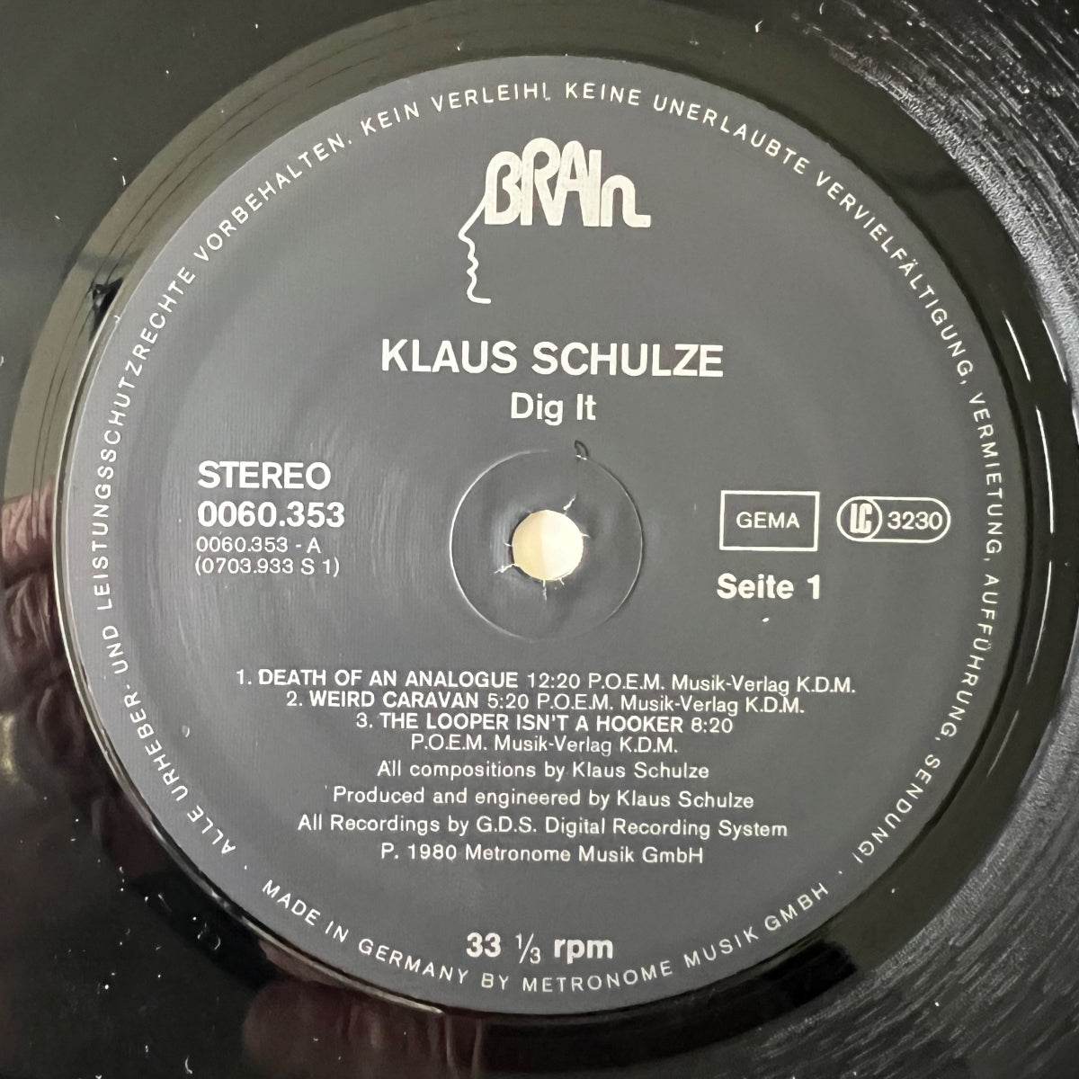 Klaus Schulze - Dig It / D-Press. 1980 - (M-/M-)