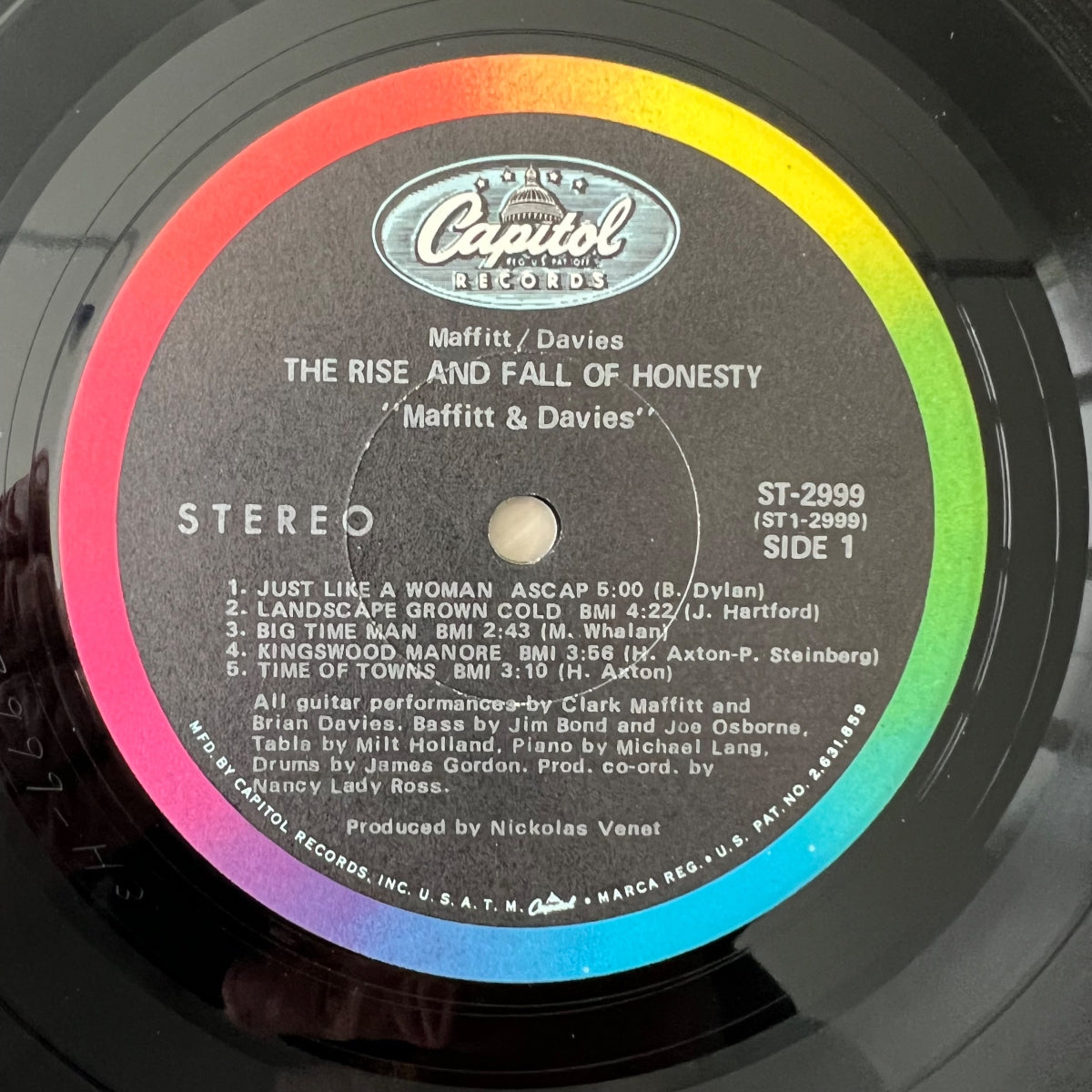 Maffitt-Davies - The Rise And Fall Of Honesty / 1. US Press. 1968 - (VG+/VG+)