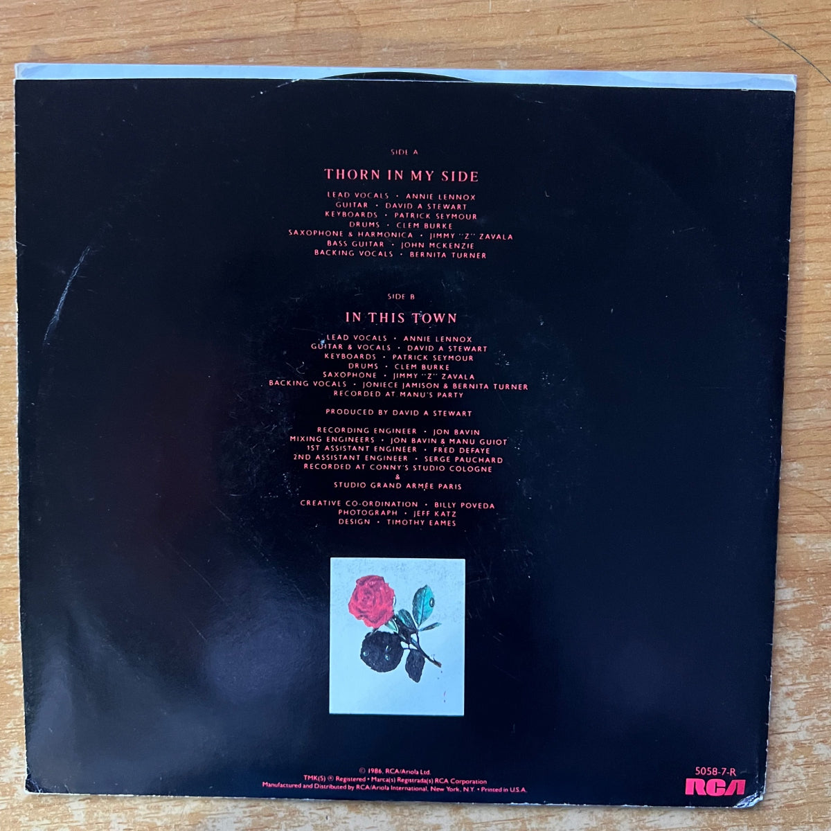 Eurythmics - Thorn In My Side / 1. US-Press. 1986 -(M-/VG++)