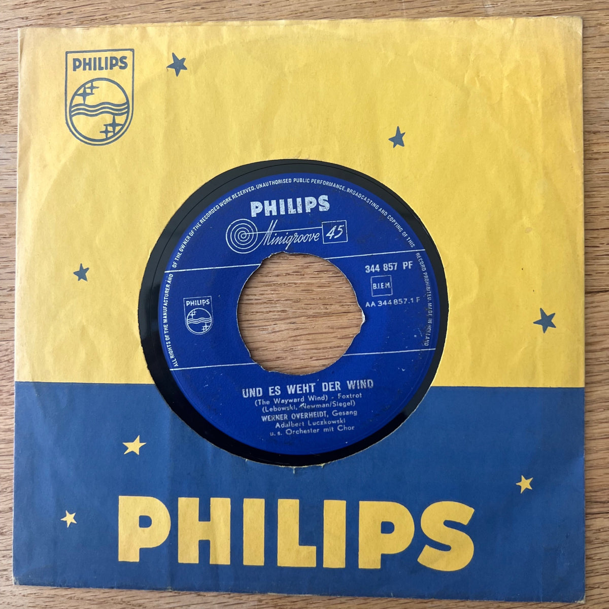 Werner Overheidt - Und Es Weht Der Wind / 1. NL-Press. 1957 - (VG/VG+)