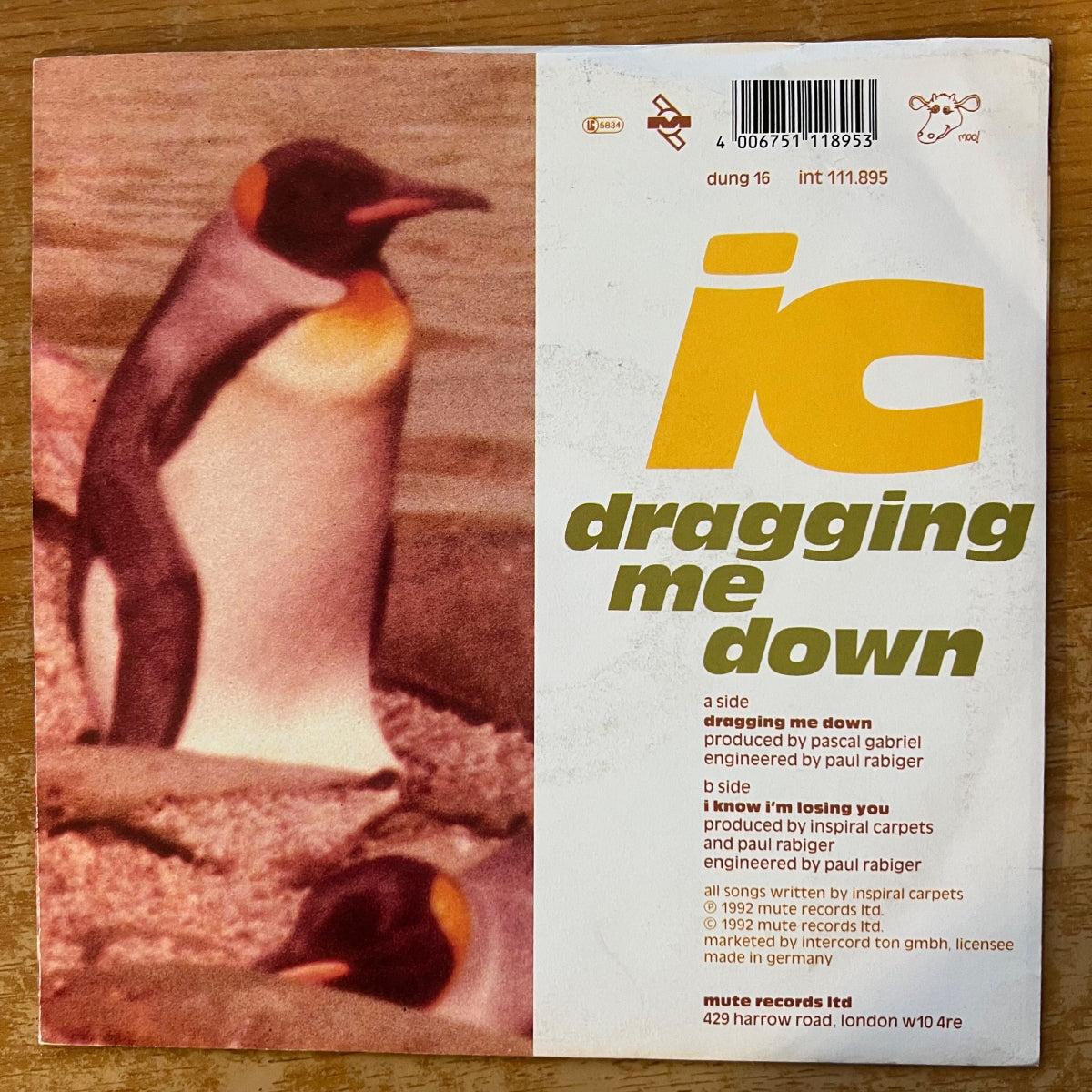 Inspiral Carpets - Dragging Me Down / 1. D-Press. 1992 - (M-/VG++)