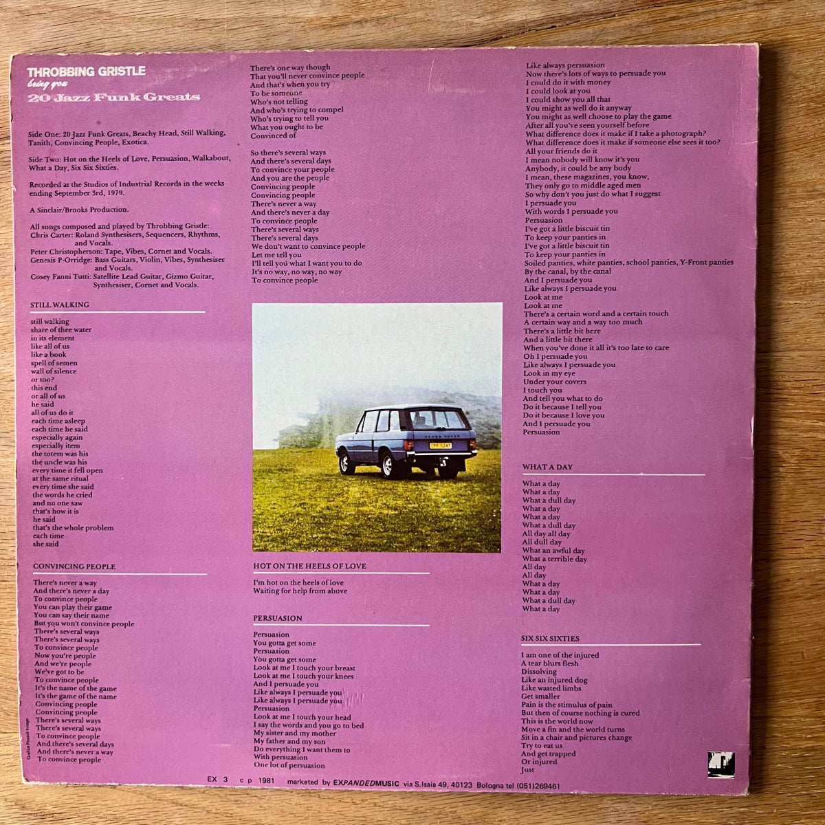 Throbbing Gristle - 20 Jazz Funk Greats / Italy Press. 1981 - (M-/VG++)