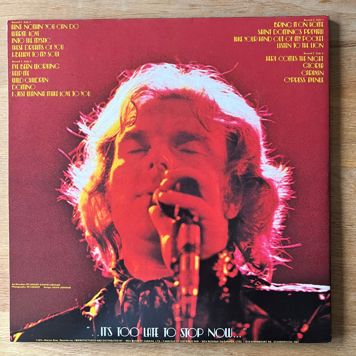 Van Morrison - It's Too Late To Stop Now / 2 LP - Canada-Press. RE - (M-/M-)