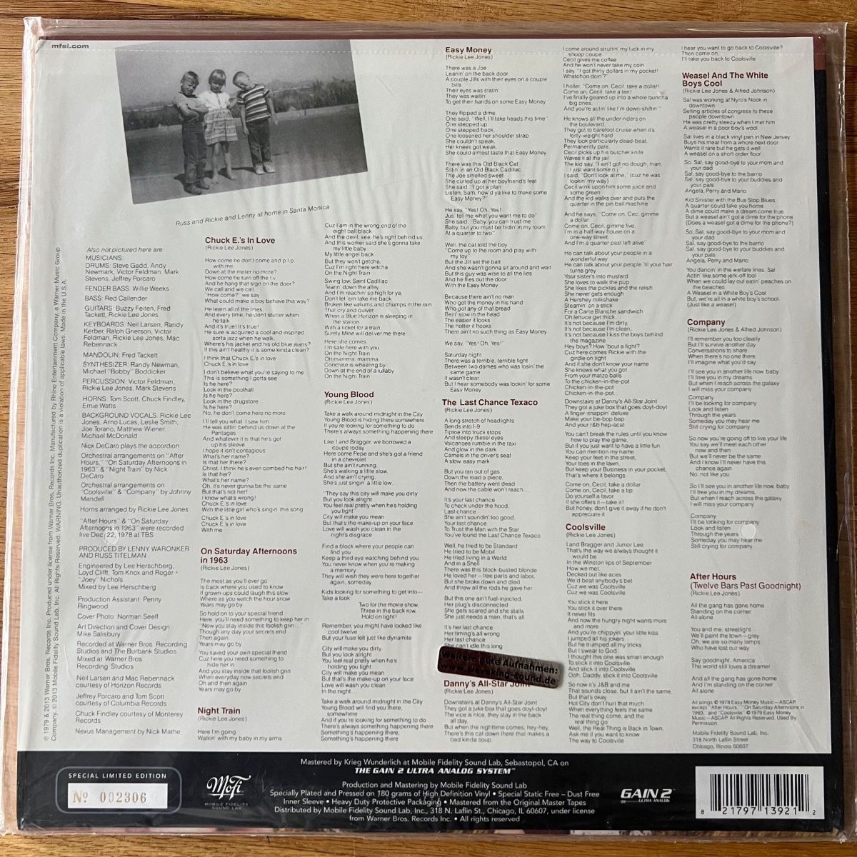 Rickie Lee Jones - Same / Audiophile MFSL 2013 - (Mint & Sealed)