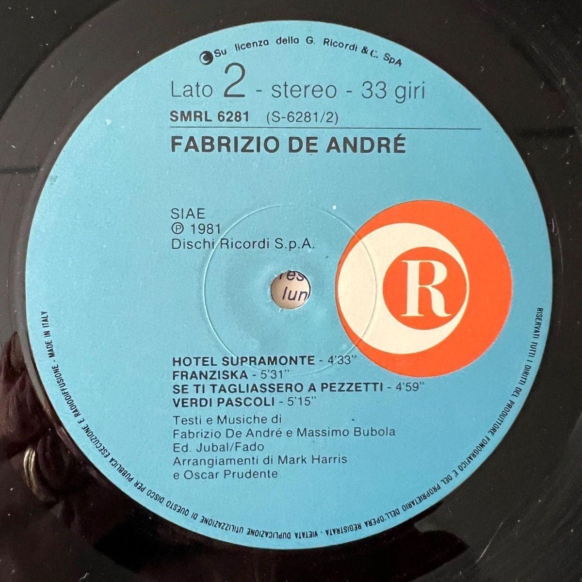 Fabrizio De André - Same / 1. Italy-Press. 1981 - (VG++/M-)