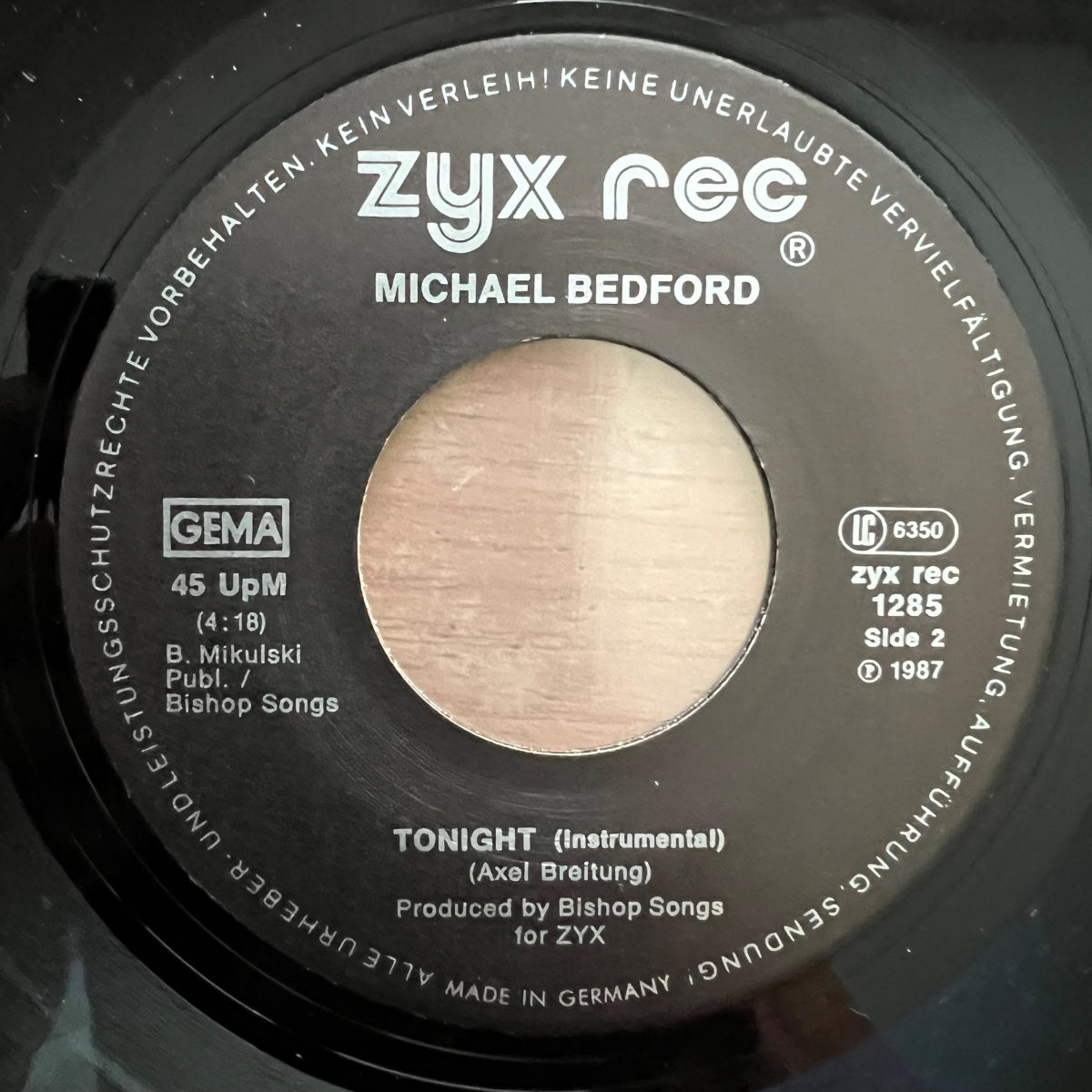 Michael Bedford - Tonight / 1. D-Press. 1987 - (M-/VG++)
