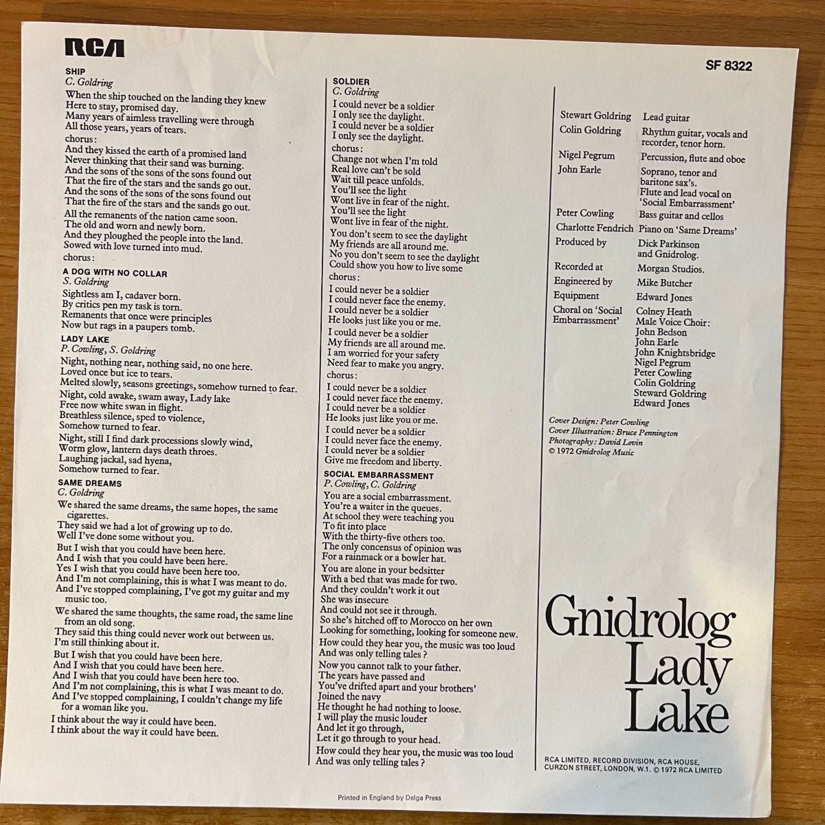 Gnidrolog - Lady Lake / 1. UK-Press. 1972 - M-/VG++