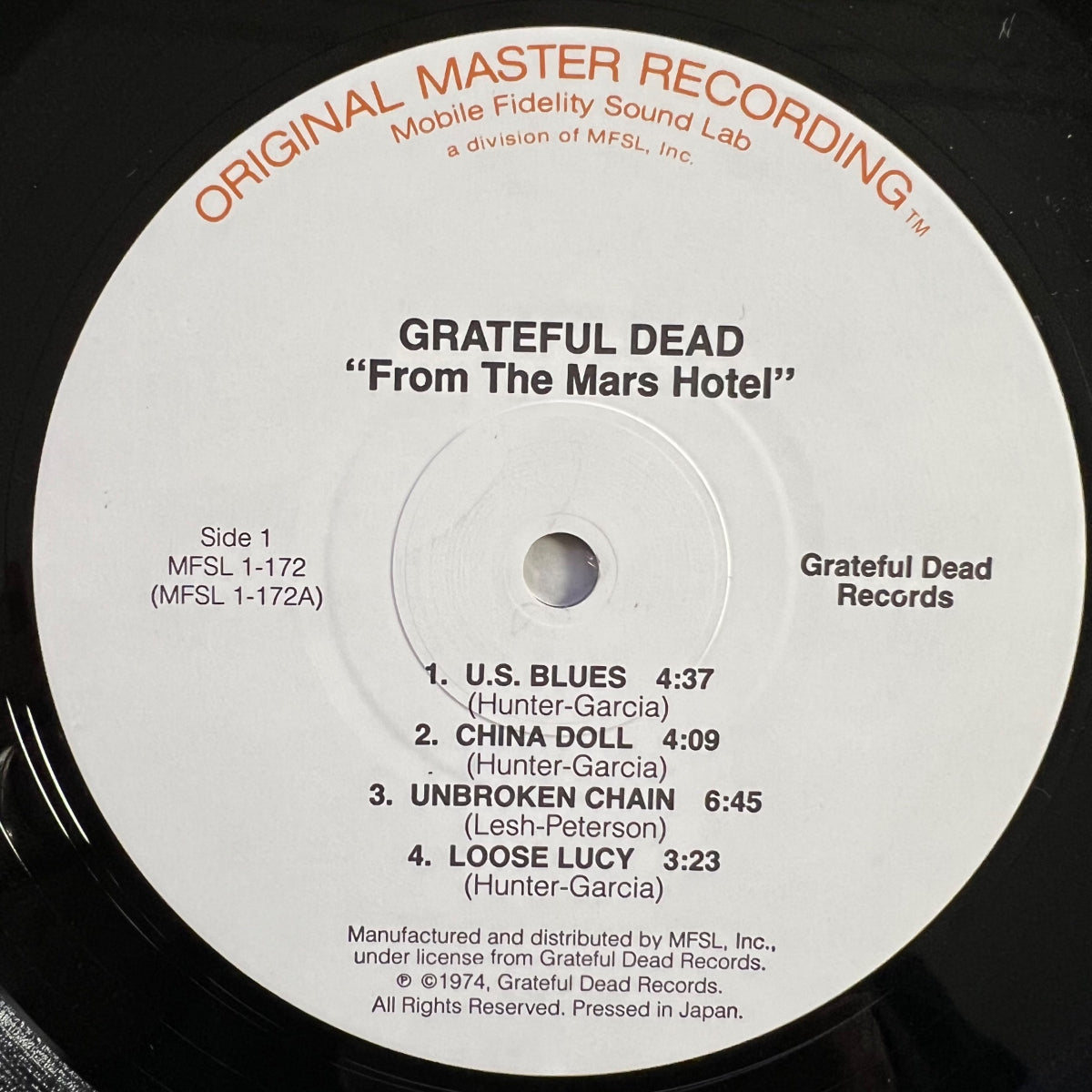 Grateful Dad - From The Mars Hotel / Audiophile Press. 1984 - (M-/VG++)