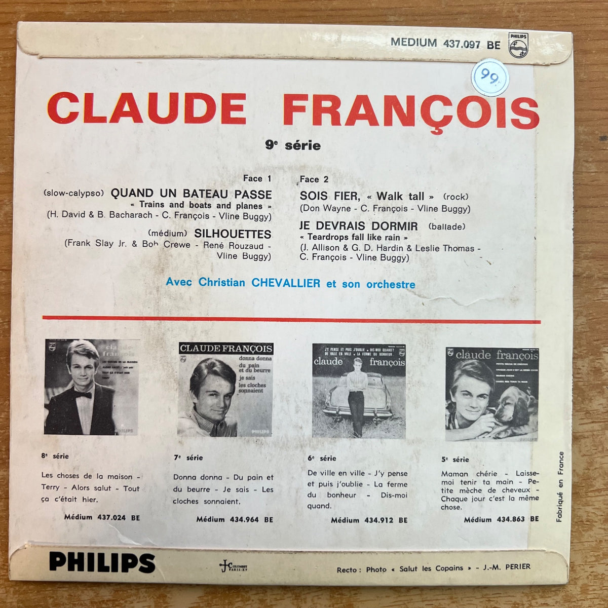 Claude François - Quand Un Beau Passe / 7"EP - 1. France 1965 - (VG+/VG+)