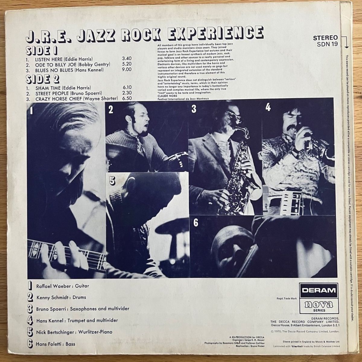 Jazz Rock Experience - J.R.E. / 1. UK 1970 - Swiss Jazz -. (VG++/VG++)
