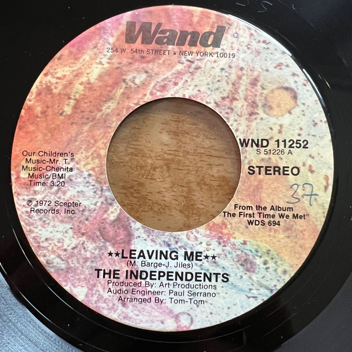 Independents - Leaving Me / 1er pressage US. 1972 - (VG++/Neutre)