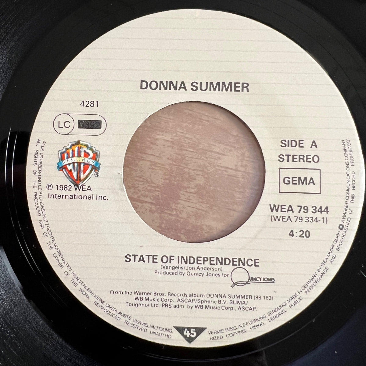 Donna Summer - State Of Independence / 1. D-Press. 1982 - (VG++/VG++)