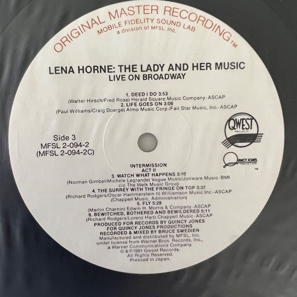 Lena Horne - The Lady And Her Music / 2 LP - Audioph. MFSL 1983 - (M-/M-)
