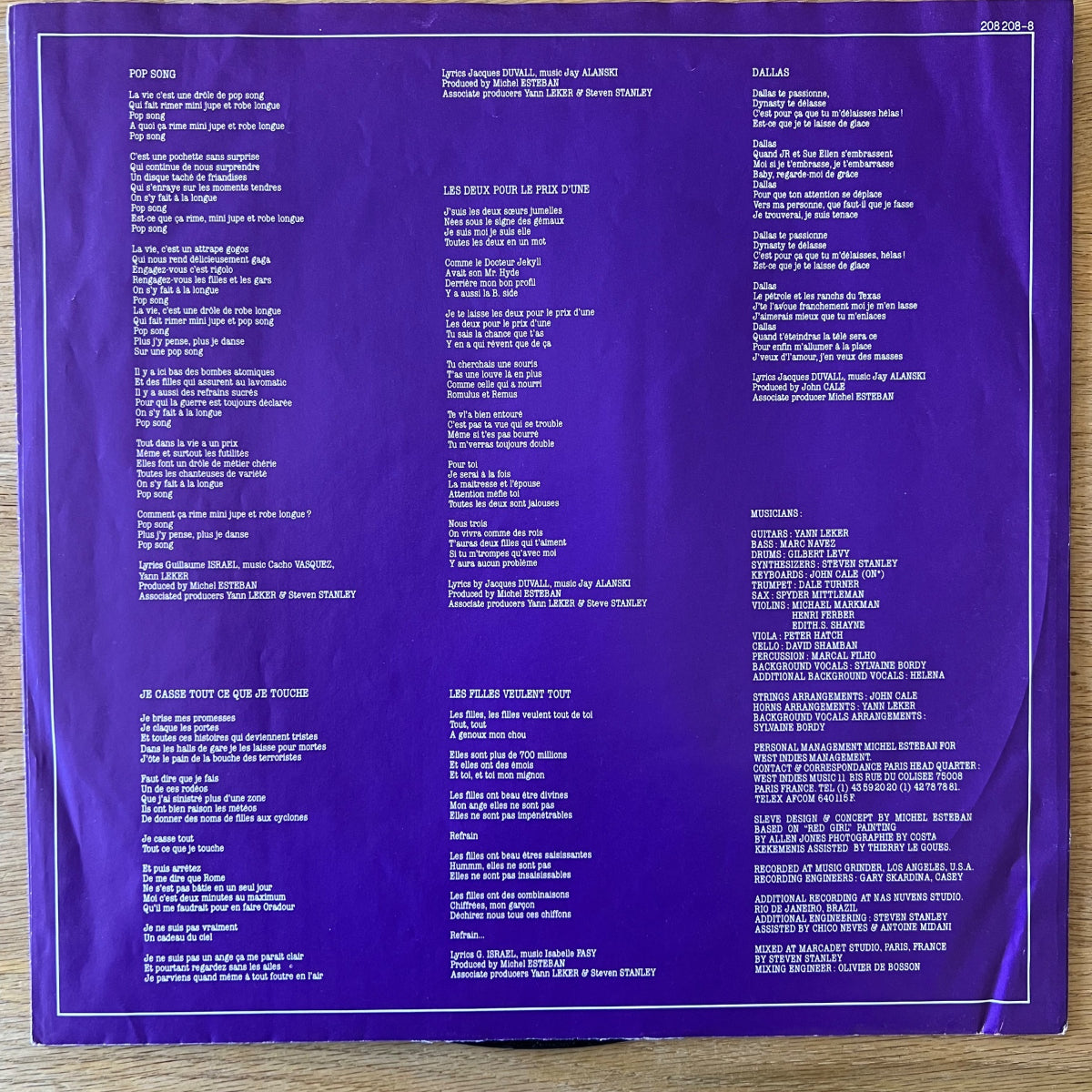 Lio - Pop Model / 1. D-Press. 1986 - (VG++/VG++)