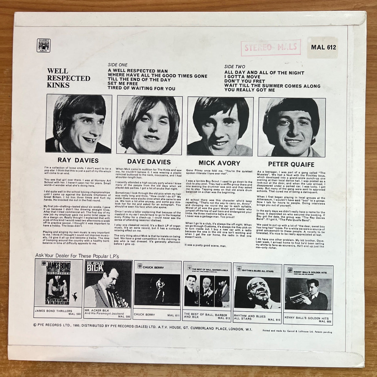 Kinks - Well Respected Kinks / 1. UK-Press. 1966 - Stereo - (VG++/VG++)