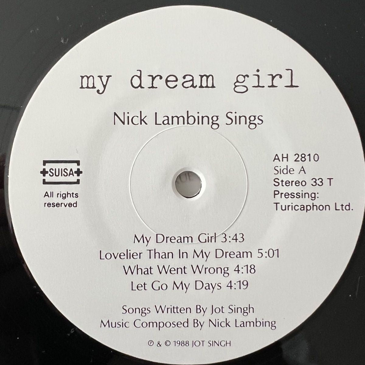 Nick Lambing, Jot Singh - My Dream Girl / 1. Swiss-Press. 1988 - (M-/VG+)